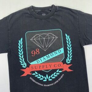 Diamond Supply Co. T-Shirt Mens Size Medium Black Graphic Tee Skater Y2k